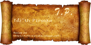 Tóth Piroska névjegykártya